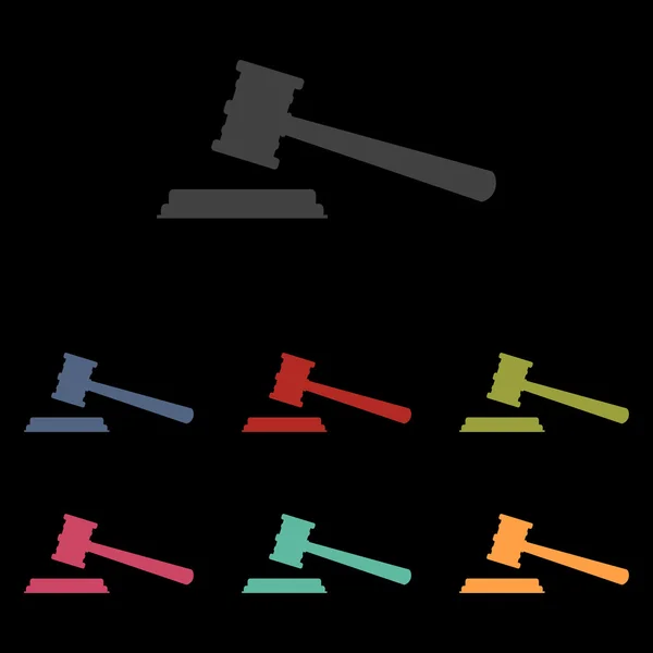 Icone vettoriali impostate su sfondo nero — Vettoriale Stock