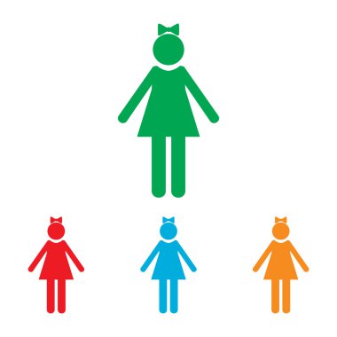 Kız işareti. Derma izole ayarla