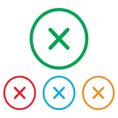 İşareti çapraz. Renkler kümesi