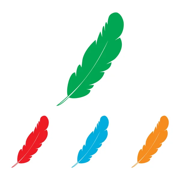 Знак перышка. Цветной набор — стоковый вектор