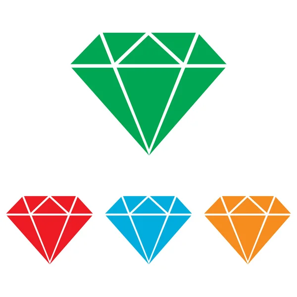 Sinal de diamante. Conjunto colorida — Vetor de Stock