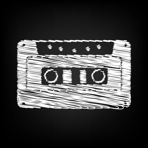 Icono de cassette, señal de cinta de audio — Vector de stock