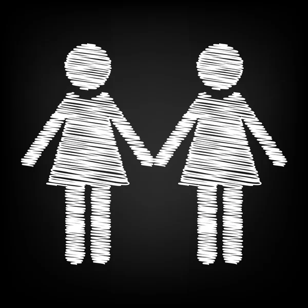 Lesbienne signe de famille — Image vectorielle
