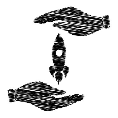 Karalama efektini işaretiyle roket