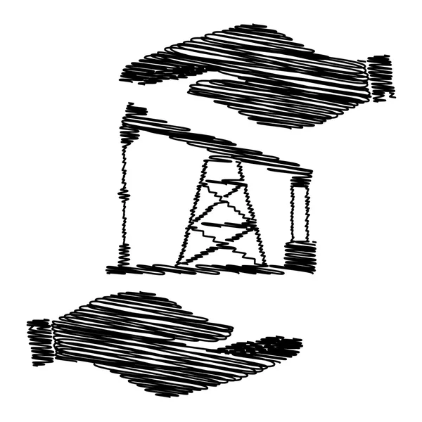 Plate-forme de forage pétrolier signe — Image vectorielle