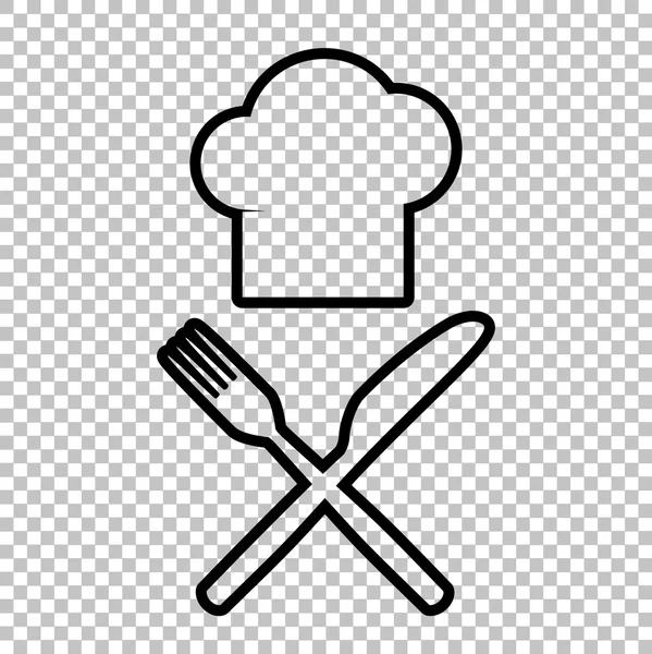 Chef with knife and fork sign — Stock Vector