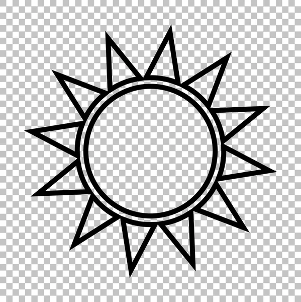 Signo solar. Icono de línea — Vector de stock