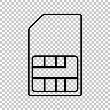 Sim Kart çizgi vektör simgesi
