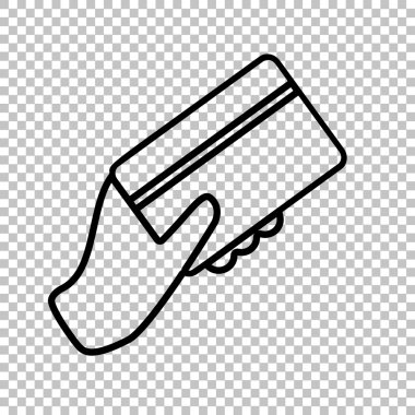 Bir kredi kartı tutuyor.