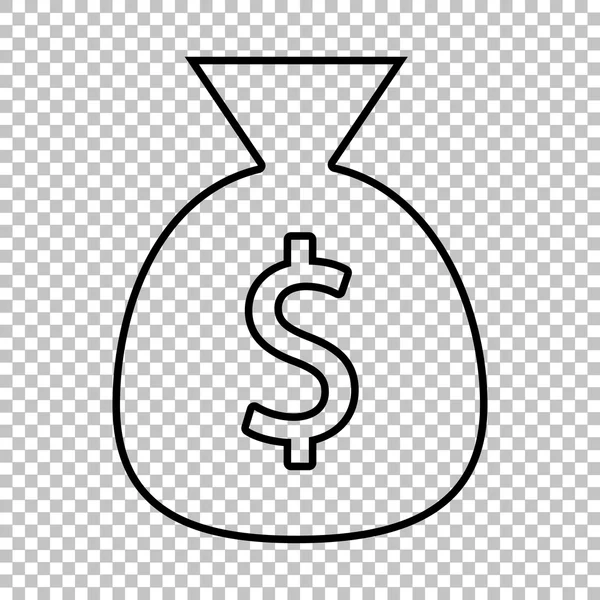 Money bag line vector icon — Stock Vector