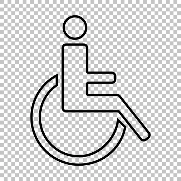 Icona vettoriale linea disabilitata — Vettoriale Stock