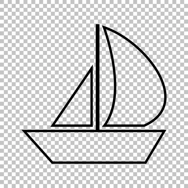 Vela barco línea vector icono — Vector de stock