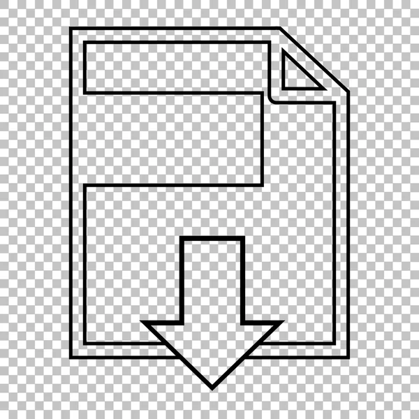 Fichier télécharger ligne vectoriel icône — Image vectorielle