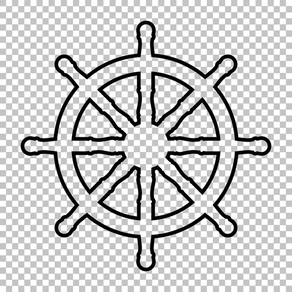 Ship wheel line vector icon — Stock Vector