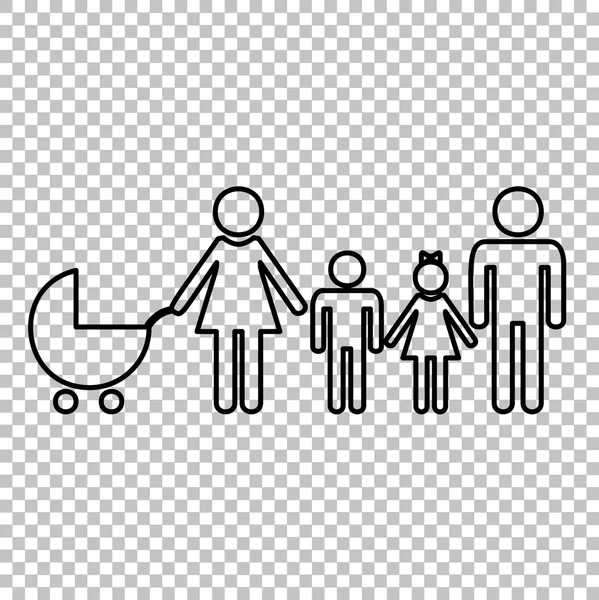 Familie teken. Lijn pictogram — Stockvector