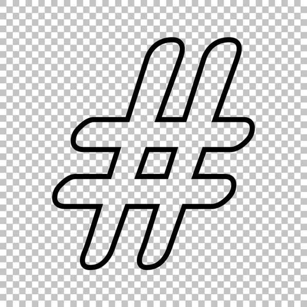 Hashtag teken. Lijn pictogram — Stockvector