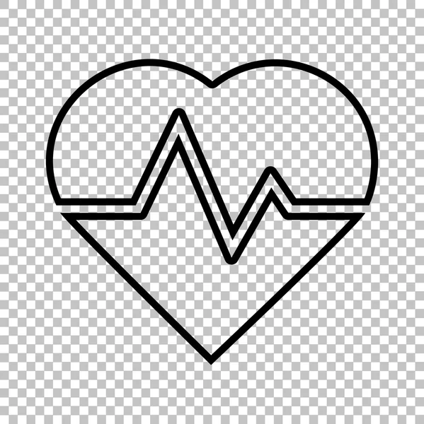 Heartbeat sign. Line icon — Stock Vector