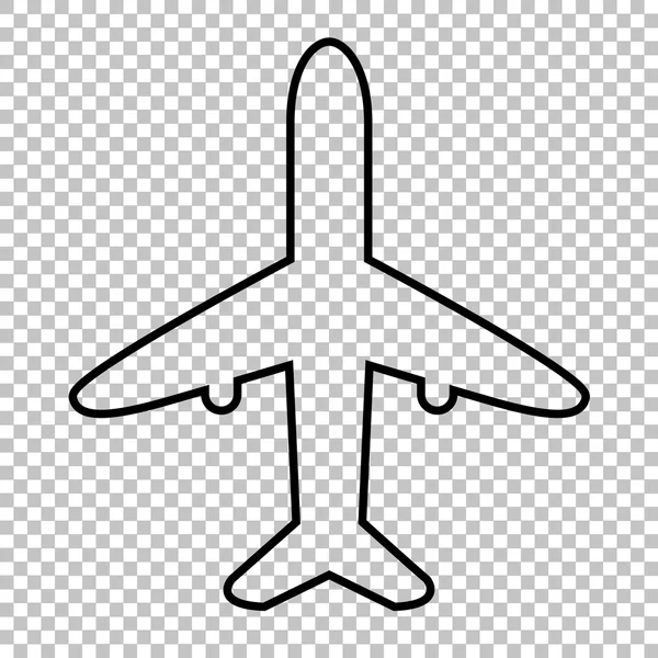 Uçağın çizgi vektör simgesi — Stok Vektör
