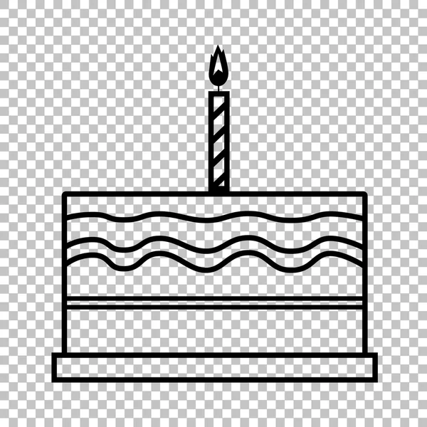 Aniversário bolo linha vetor ícone — Vetor de Stock