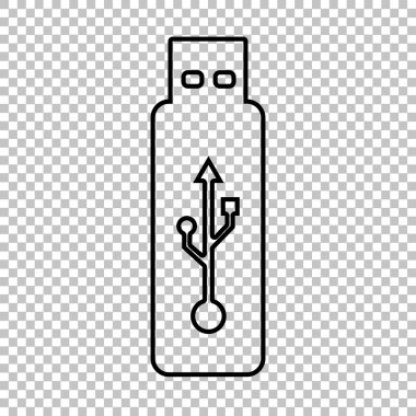 Vektör usb birden parlamak götürmek satırı vektör simgesi