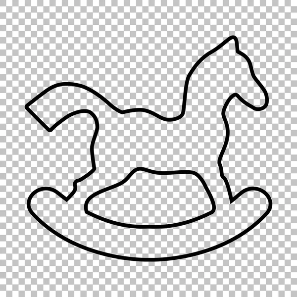 Caballo juguete línea vector icono — Vector de stock