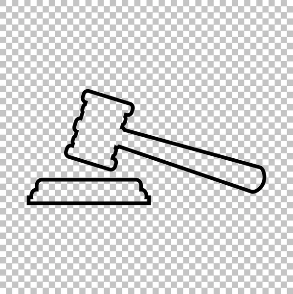 Justicia martillo línea vector icono — Vector de stock