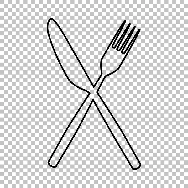刀和叉线矢量图标 — 图库矢量图片