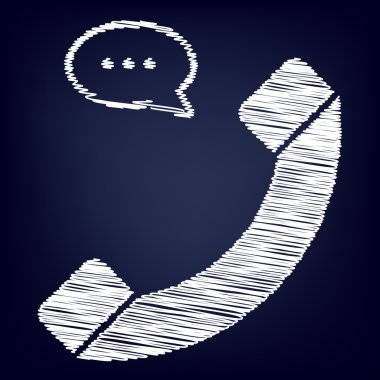 Konuşma balonu işareti ile telefon