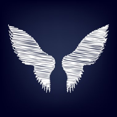 Kanatları işareti. Düz stil ikonu