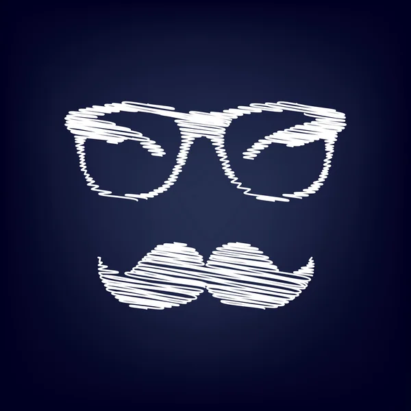 Panneau Moustache et Lunettes — Image vectorielle