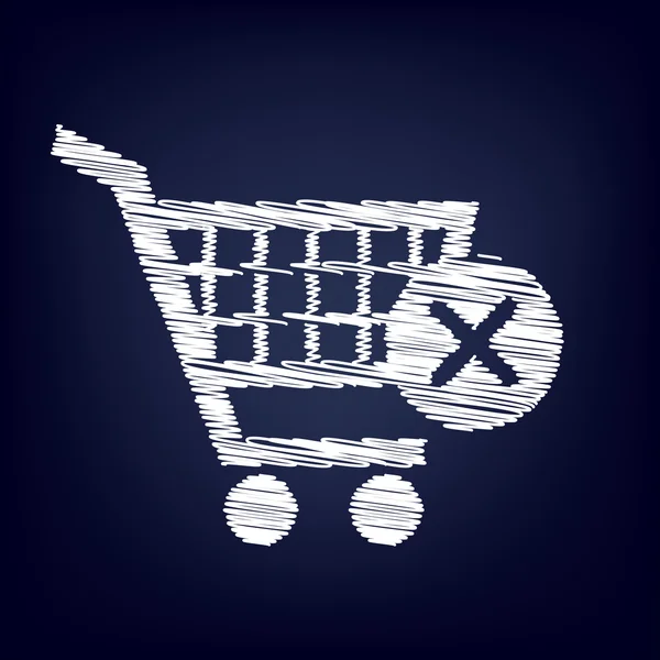 Carrinho de Compras e X Mark Icon — Vetor de Stock