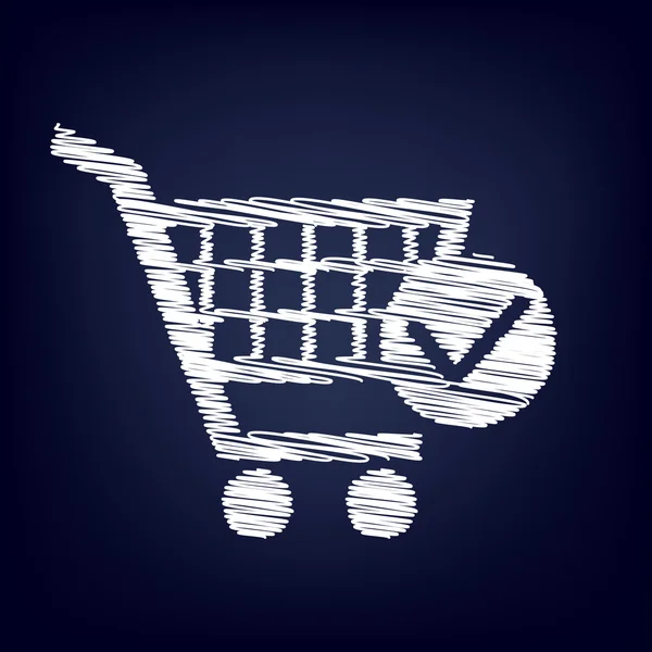 Shoppingvagn och markera ikonen — Stock vektor