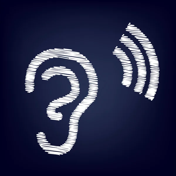 Signe d'oreille humaine — Image vectorielle