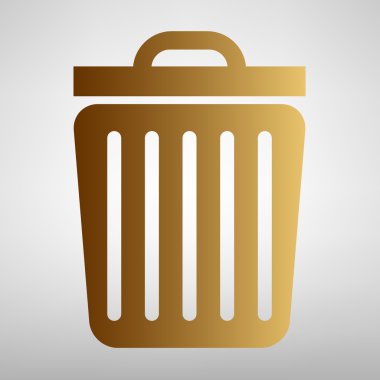 Çöp kutusu işareti. Düz stil ikonu