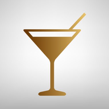 Kokteyl işareti. Düz stil ikonu