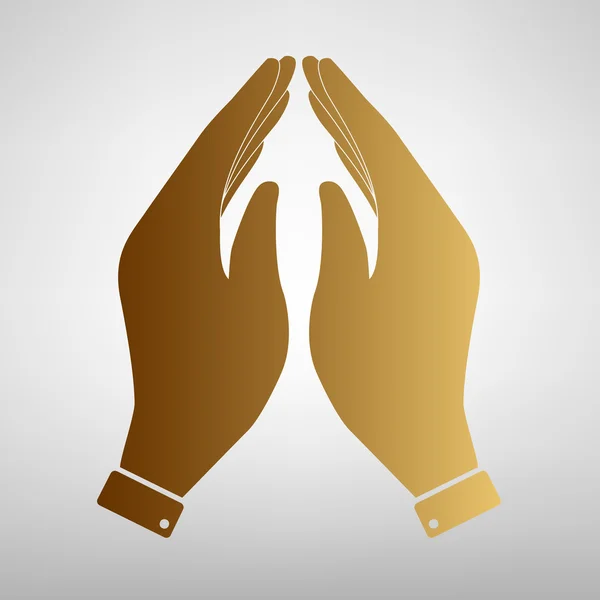 Ícone da mão. Símbolo de oração —  Vetores de Stock