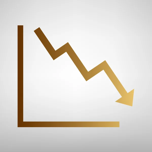 Pijl naar beneden weergegeven: crisis — Stockvector