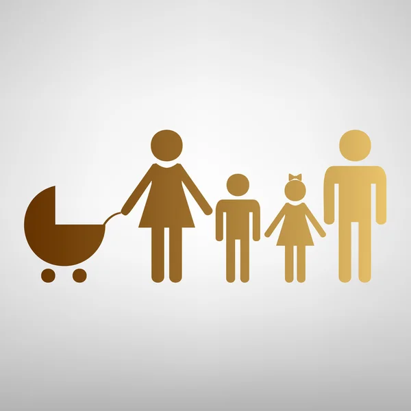 Rodinné znamení. Ploché styl ikon — Stockový vektor