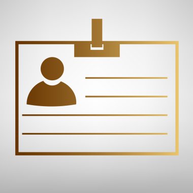 Kimlik kartı işareti. Düz stil ikonu