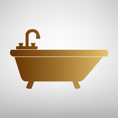 Küvet işareti. Düz stil ikonu