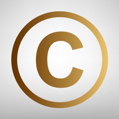 Telif hakkı işareti. Düz stil ikonu