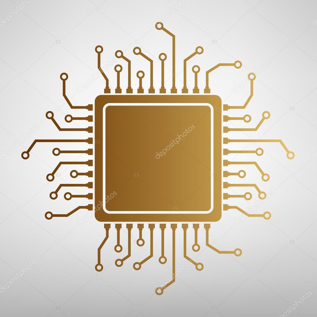 CPU Microprocessor. Flat style icon