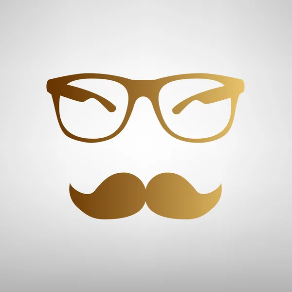 小胡子和眼镜标志 — 图库矢量图片