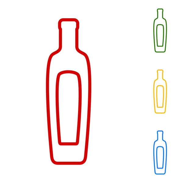 ऑलिव्ह तेलाच्या बाटलीचे चिन्ह. ओळ चिन्ह संच — स्टॉक व्हेक्टर