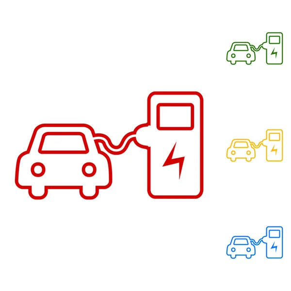 Cartel de carga de batería electrocar — Vector de stock