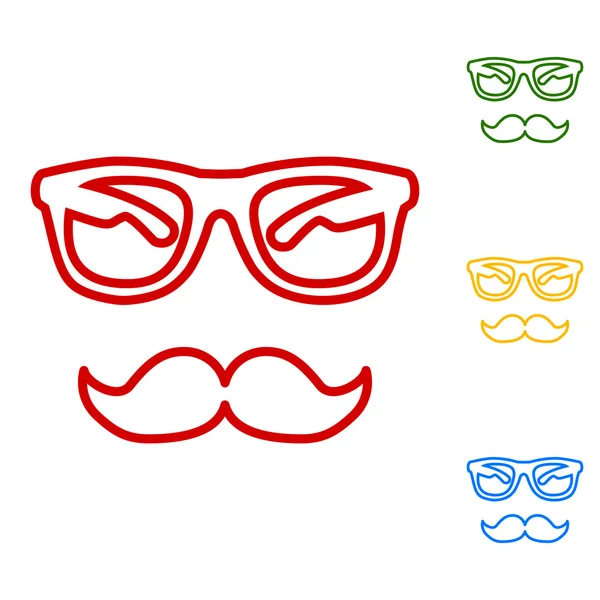 Signo de bigote y gafas — Vector de stock