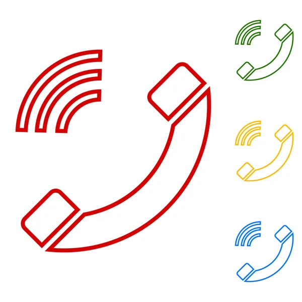 Phone sign. Set of line icons — Stock Vector