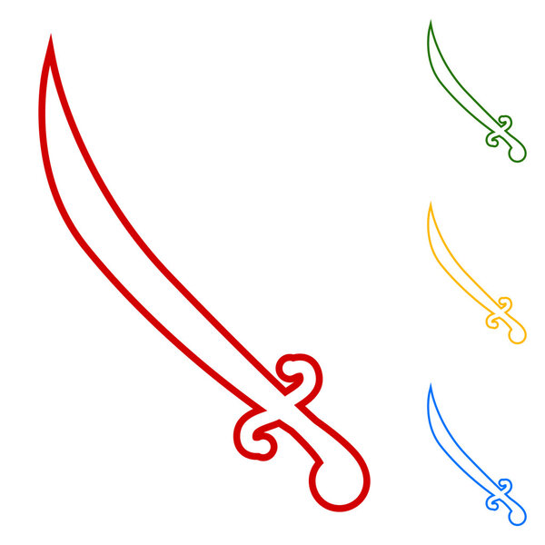 Saber. Set of line icons