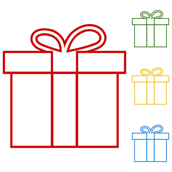 Gift box. Set of line icons — Stock Vector