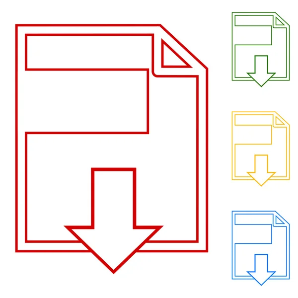 Téléchargement de fichiers. Ensemble d'icônes de ligne — Image vectorielle